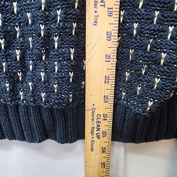 NWT Nine West Jeans Sweater LARGE Cowl Neck Wicked Navy Roxanne Missy Shiny NEW - Picture 7 of 11